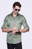 elegant-twinline-olive-party-wear-shirt