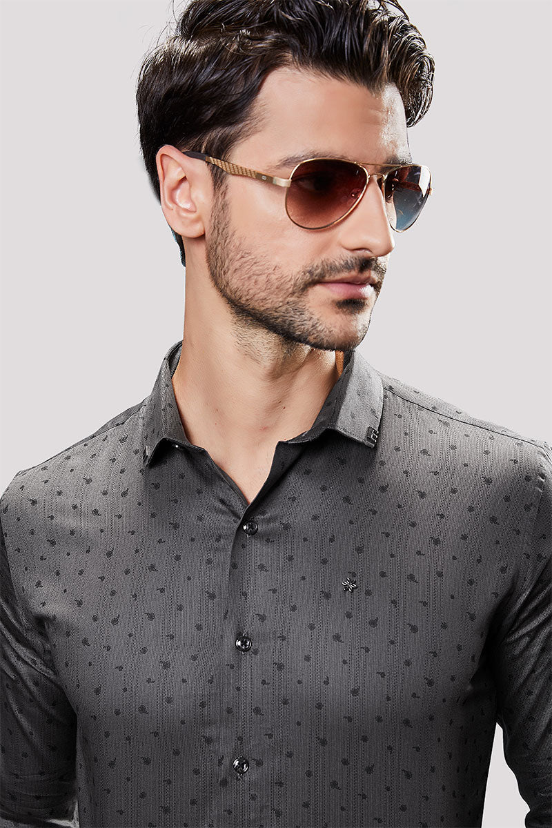 emerging-angelo-grey-print-striped-shirt