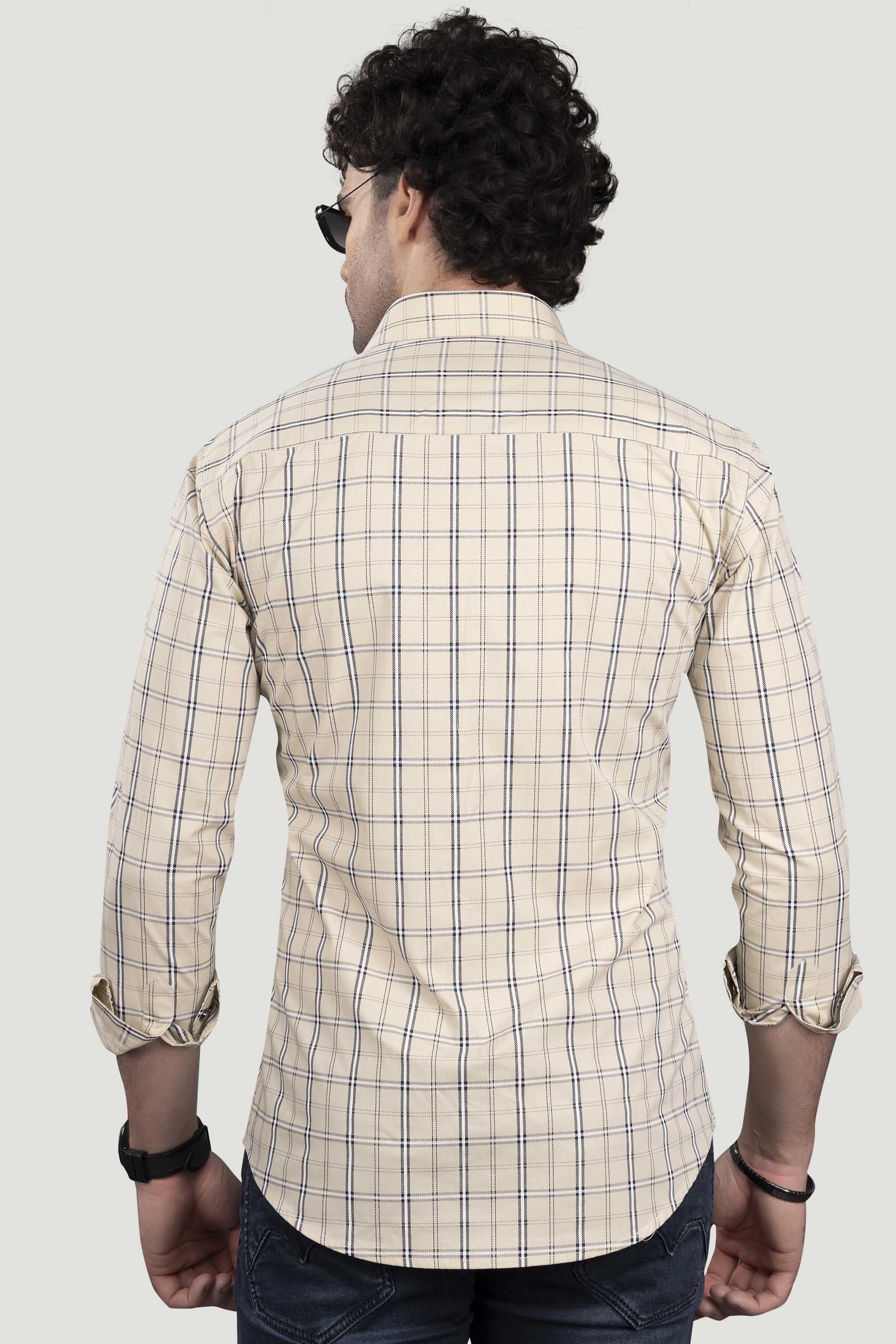 emerging-avram-cream-cotton-check-shirt