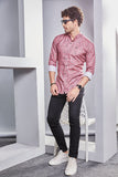 emerging-jibril-pink-print-striped-shirt