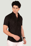 emerging-oliver-black-textured-solid-shirt