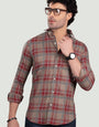 Erast Red Cotton Check Shirt