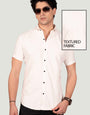 Ethan White Textured Solid Shirt