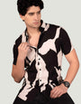 Evan Black Viscose Print- Resort Shirt