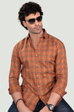 exclusive-tokyo-orange-cotton-check-shirt