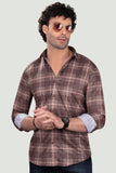 filipp-light-brown-cotton-check-shirt