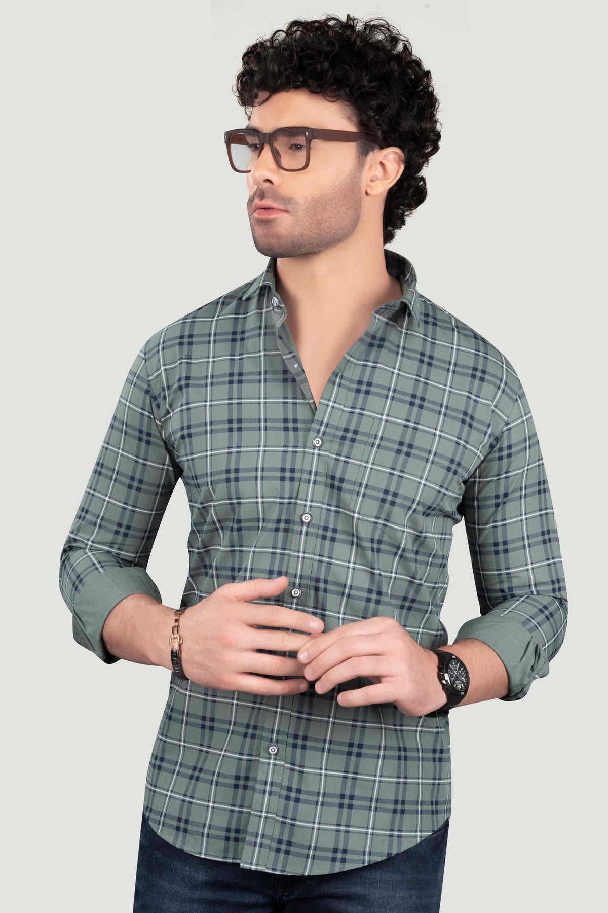 gleb-light-green-cotton-check-shirt