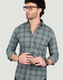 Gleb Light Green Cotton Check Shirt