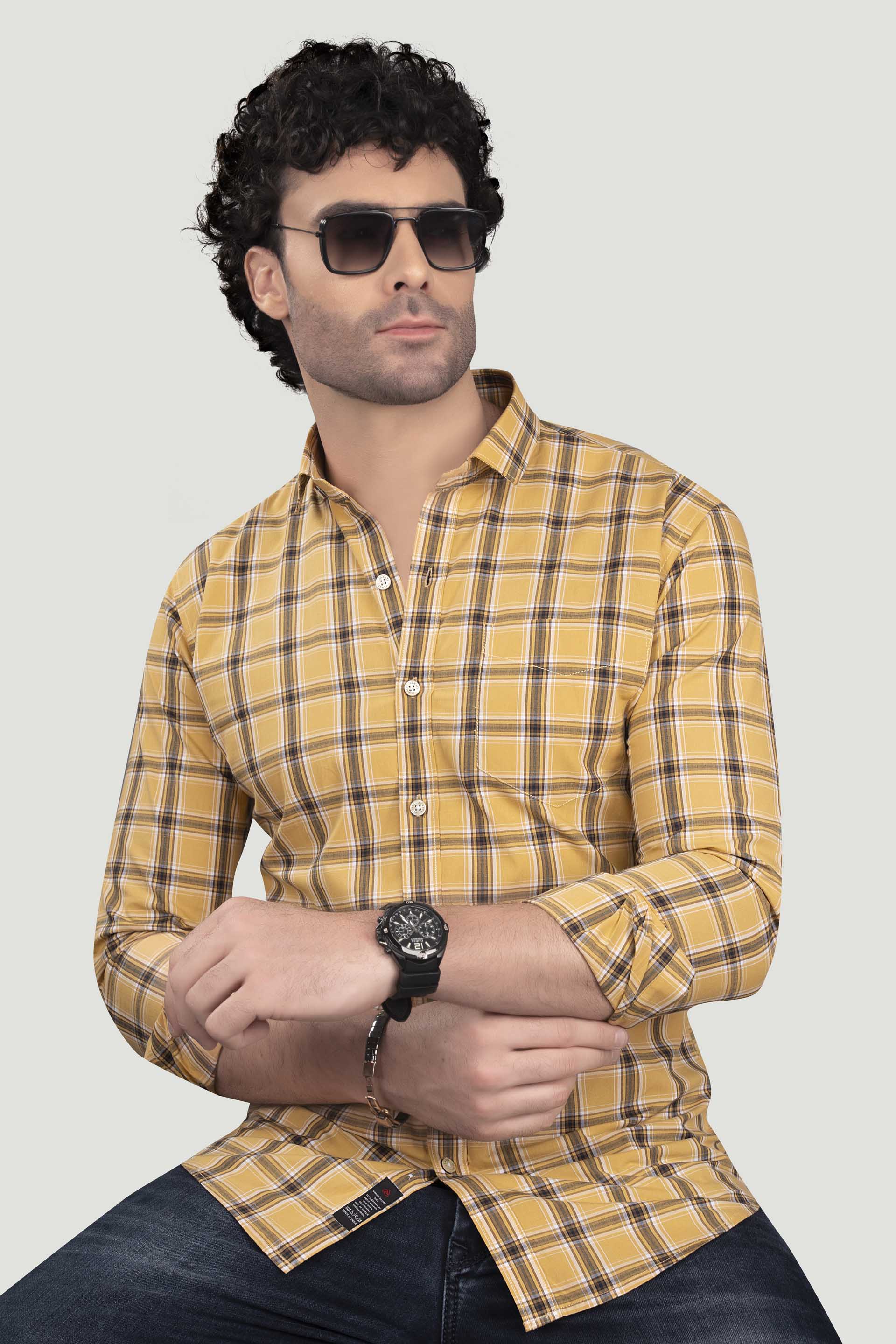 gradient-michail-yellow-cotton-check-shirt