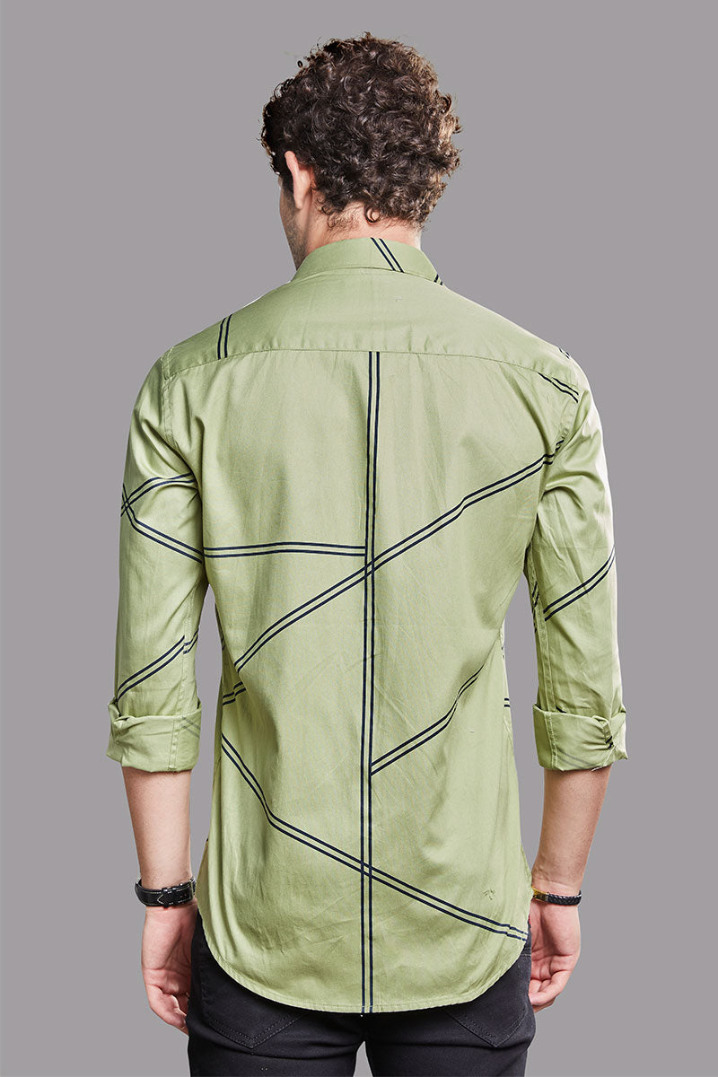 gradient-stavros-green-strip-printed-shirt