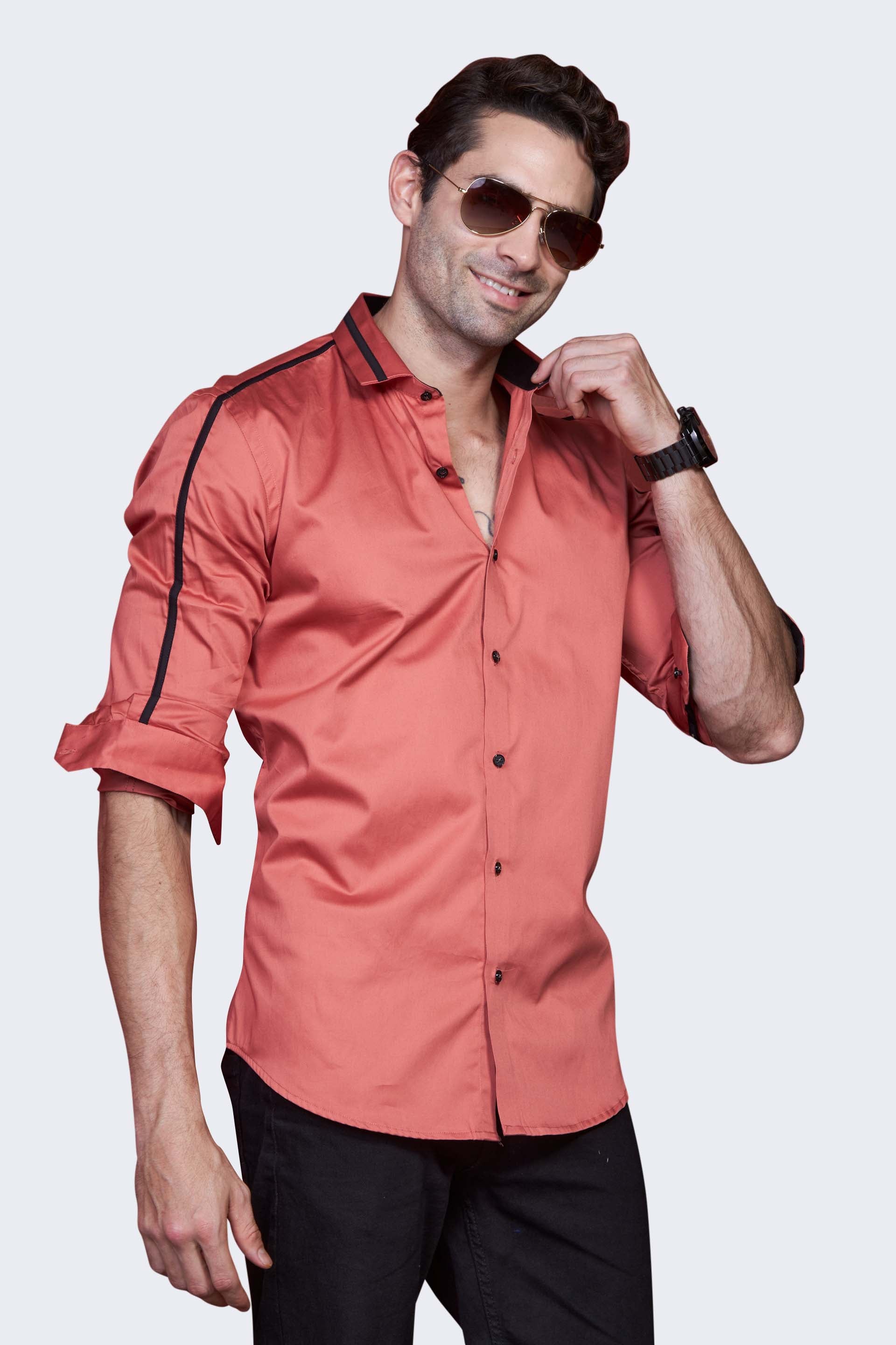 iconic-carrot-orange-solid-trim-party-wear-shirt