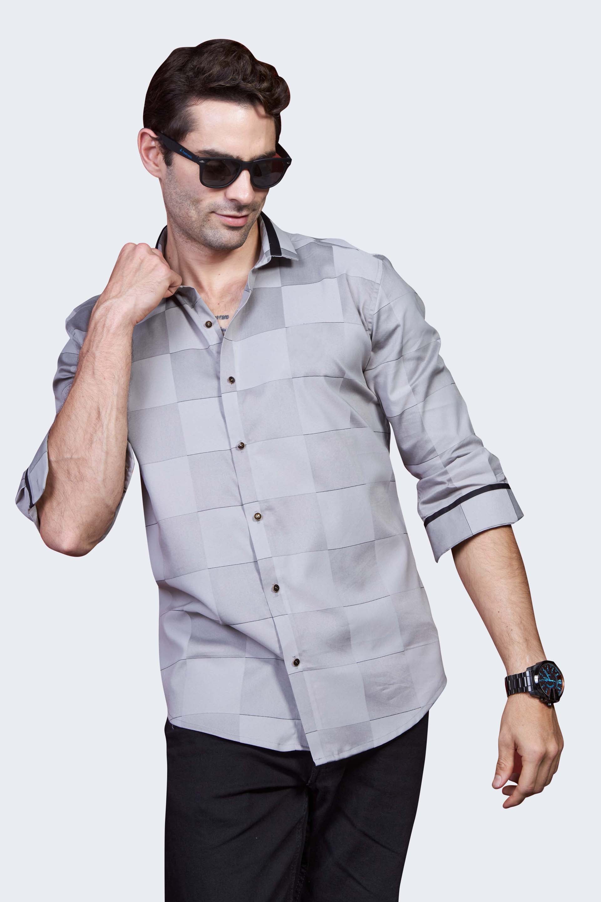 iconic-charcoal-grid-party-wear-shirt