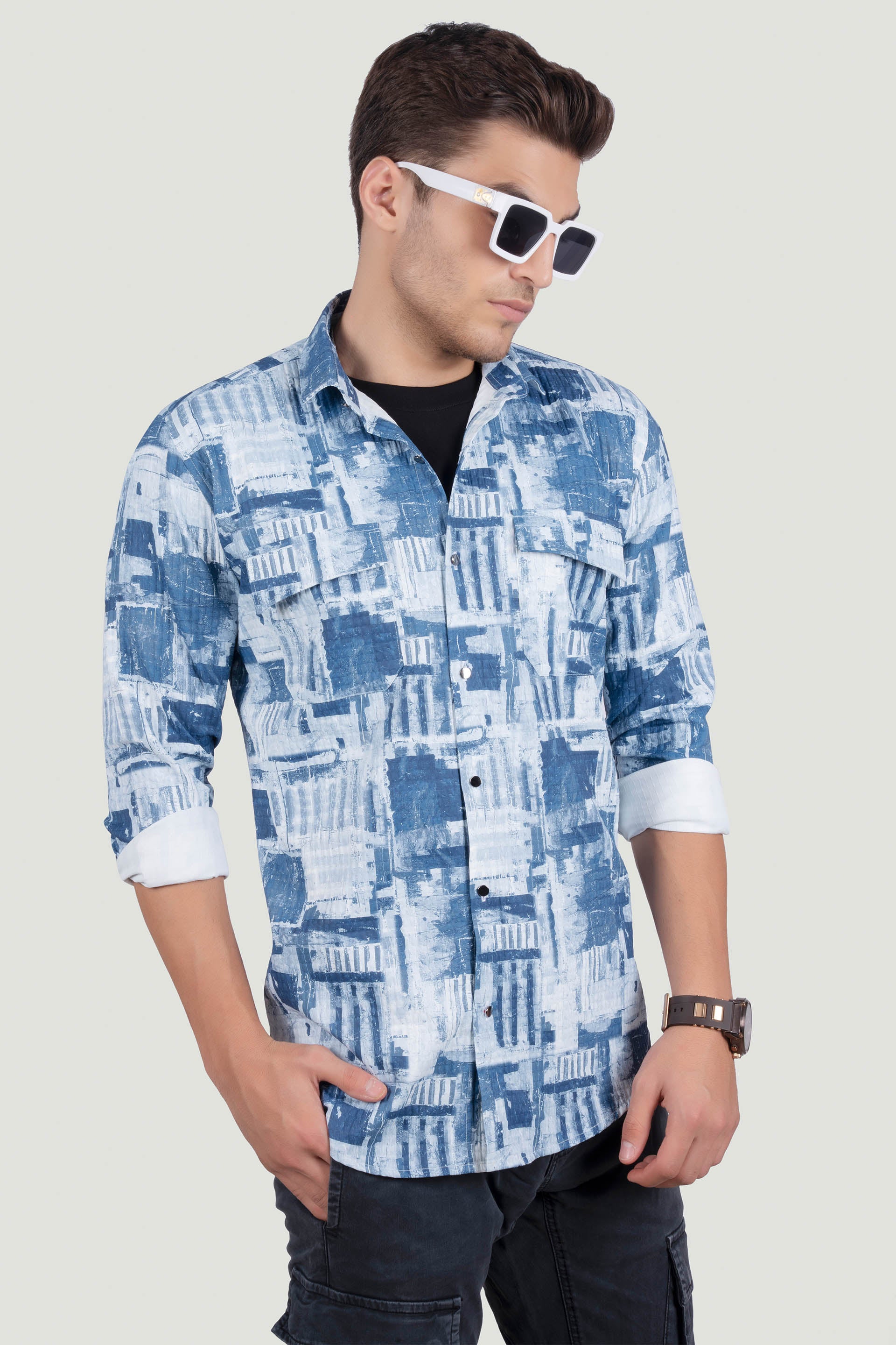 iconic-double-pocket-henry-blue-overshirt-printed-shirt