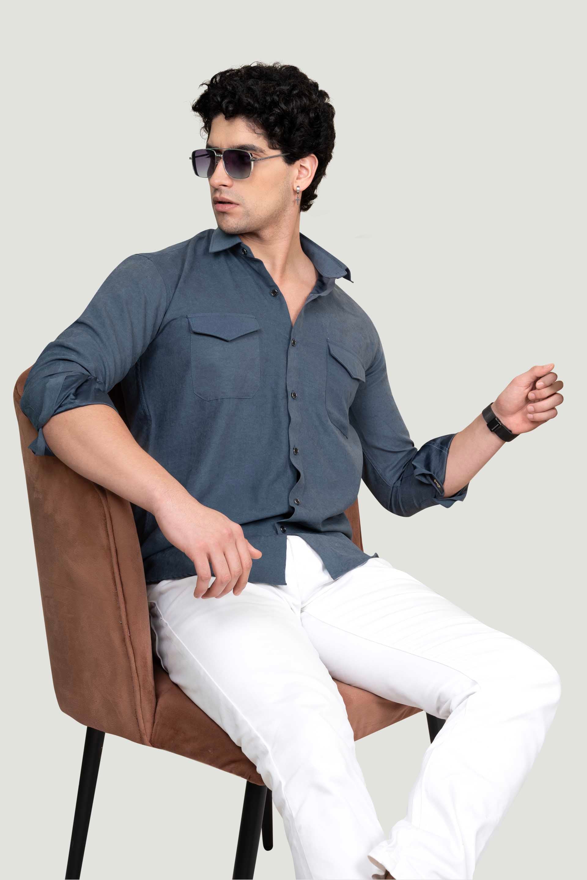 iconic-double-pocket-david-blue-solid-shirt