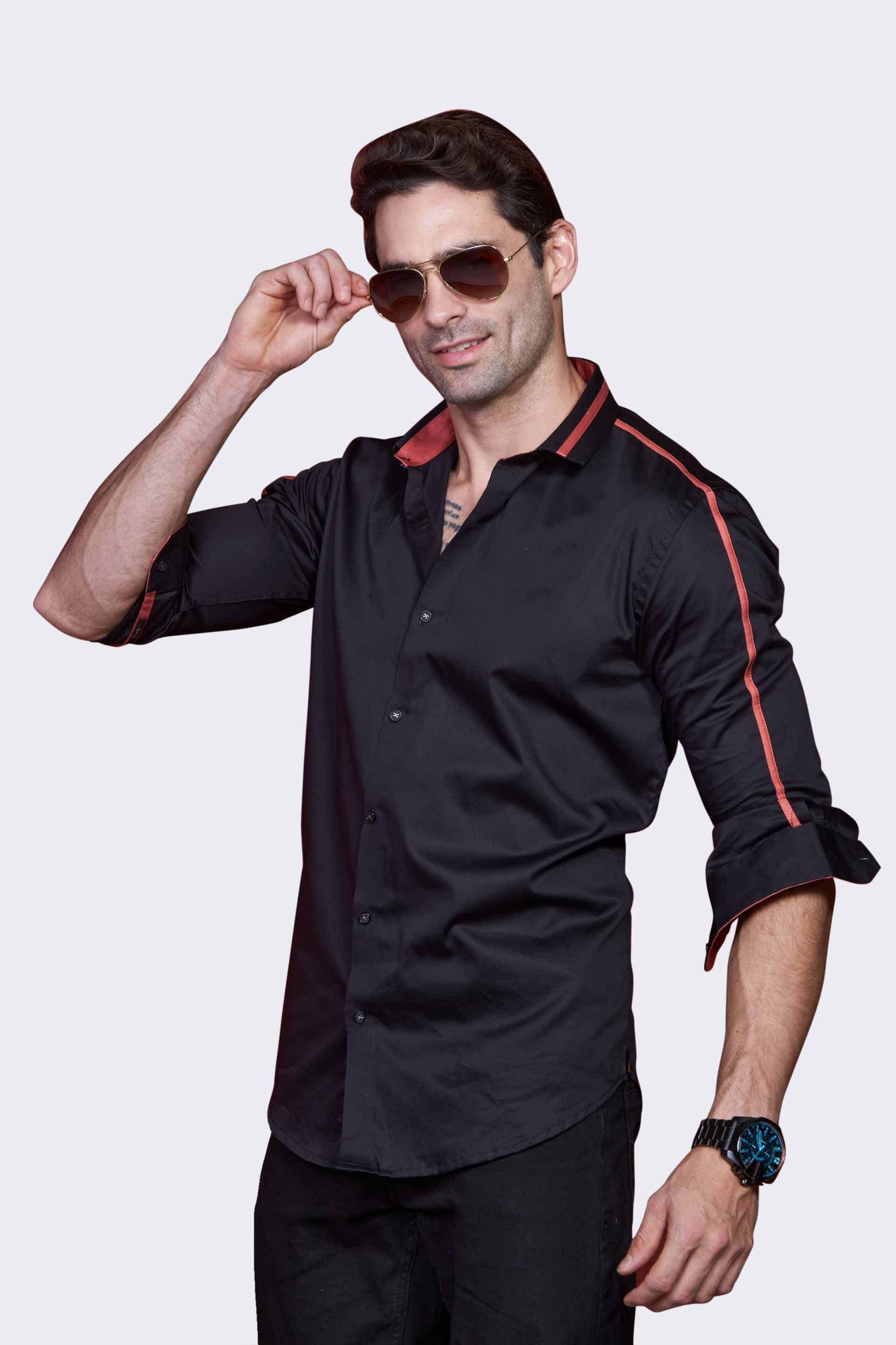 iconic-midnight-black-solid-trim-party-wear-shirt