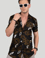 JAGGER BLACK VISCOSE PRINT- RESORT SHIRT
