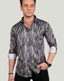 KOLSON GREY ABSTRACT PRINTED SHIRT