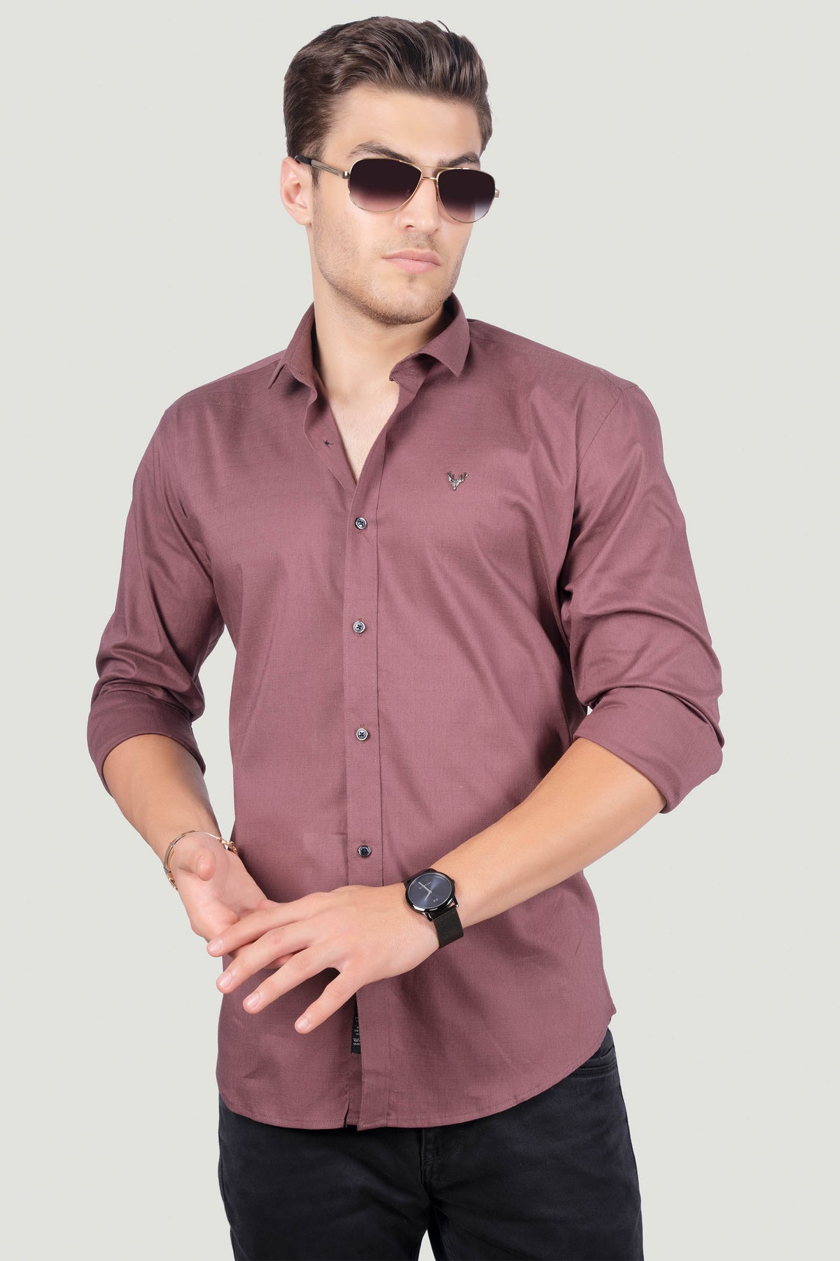 ludovico-maroon-solid-shirt