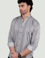Leo White Floral Giza Cotton Club Wear Shirt