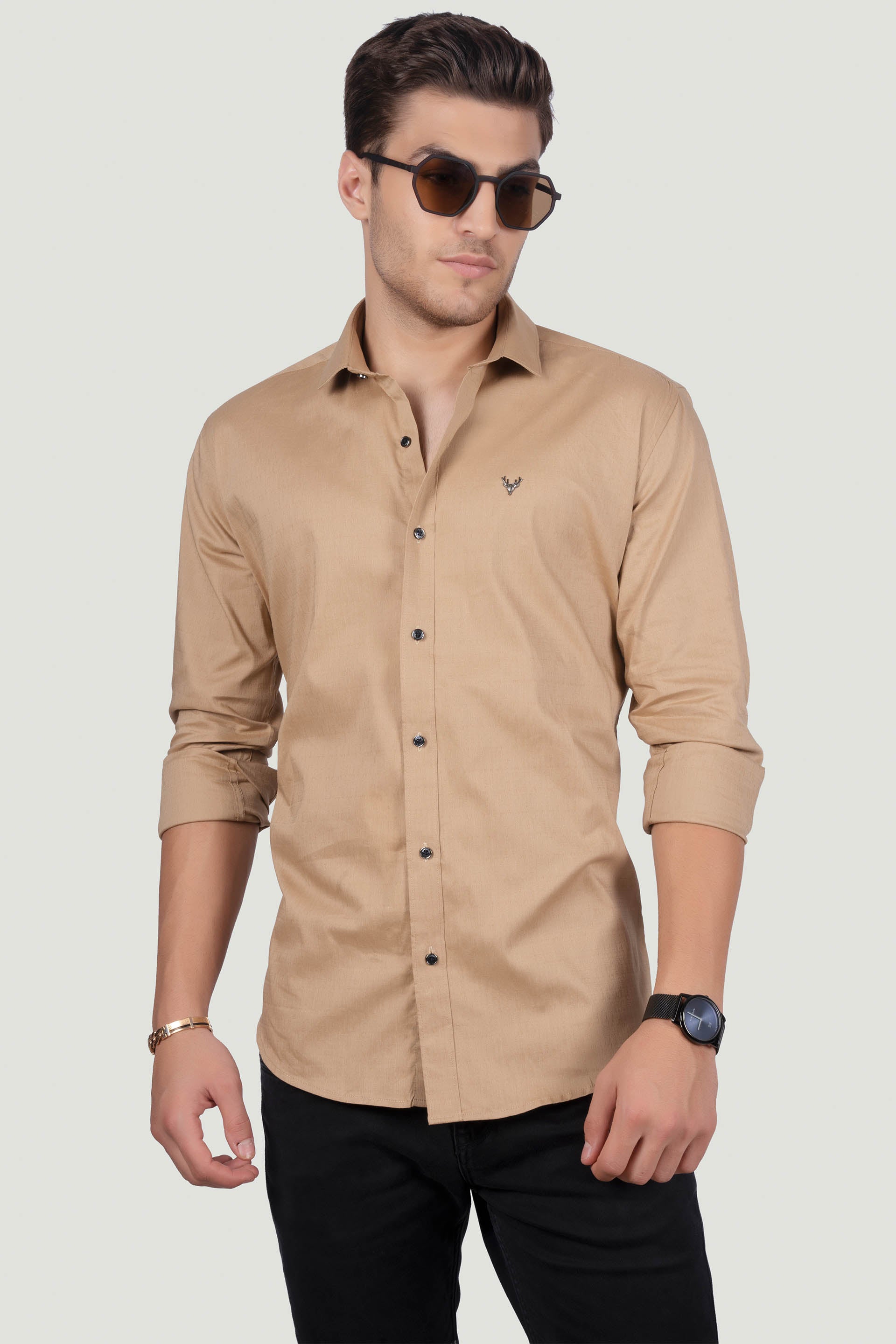 manfredi-beige-solid-shirt
