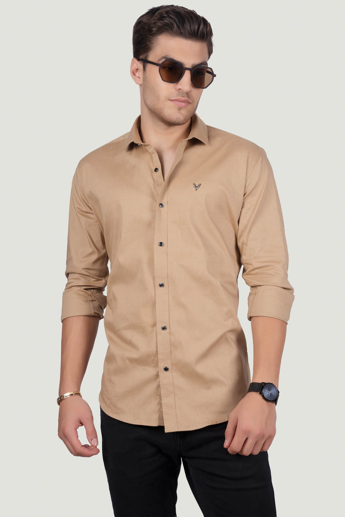 manfredi-beige-solid-shirt