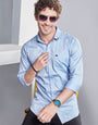 Marko Blue Geometric Printed Shirt
