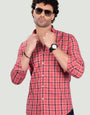 Miron Pink Cotton Check Shirt