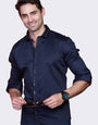 NAVY GOLD FOILED PARTY WEAR SHIRT