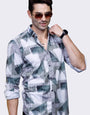 OSCAR GREEN VELVET PRINTED SHIRT