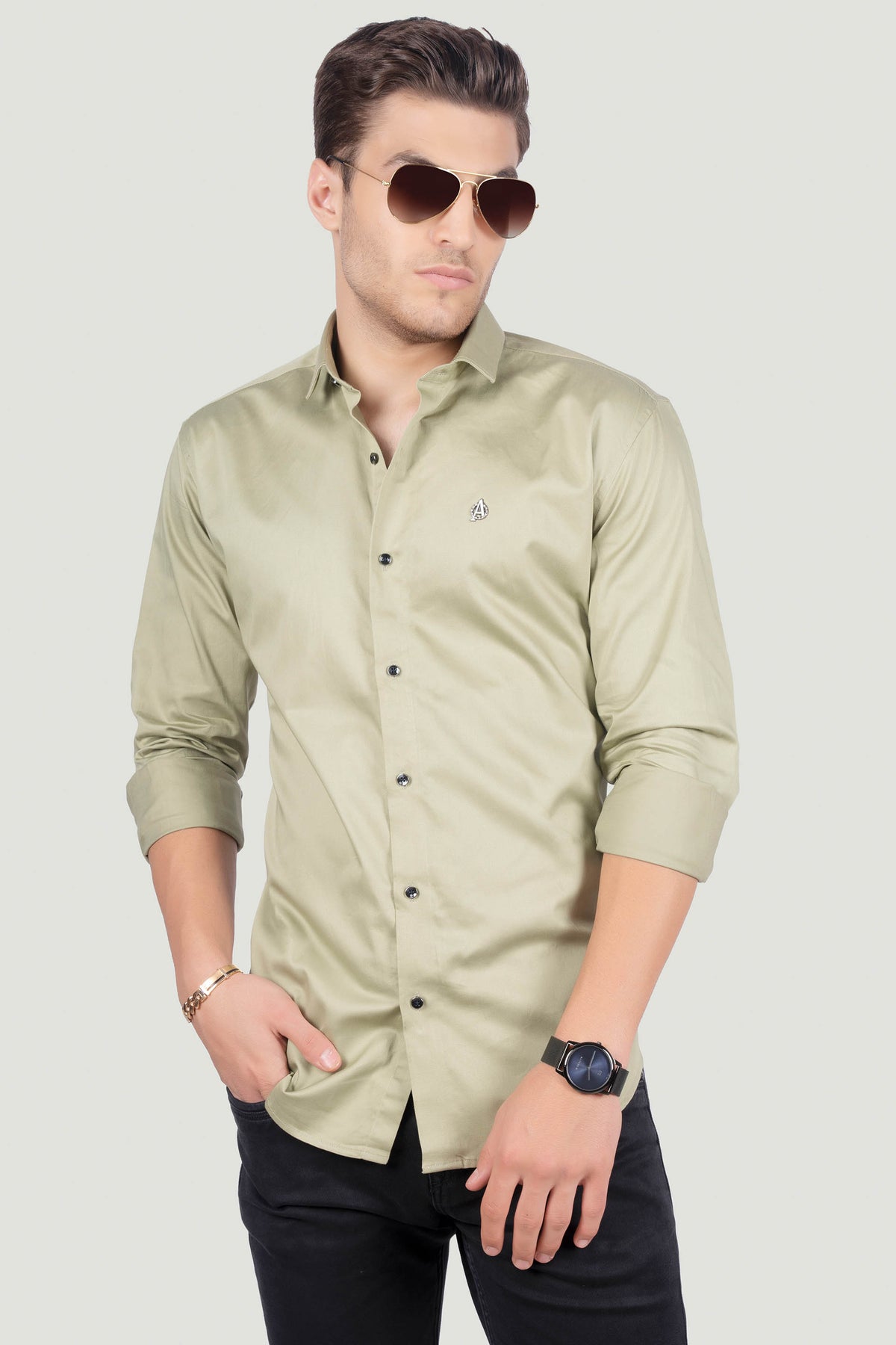 oscar-light-green-solid-shirt