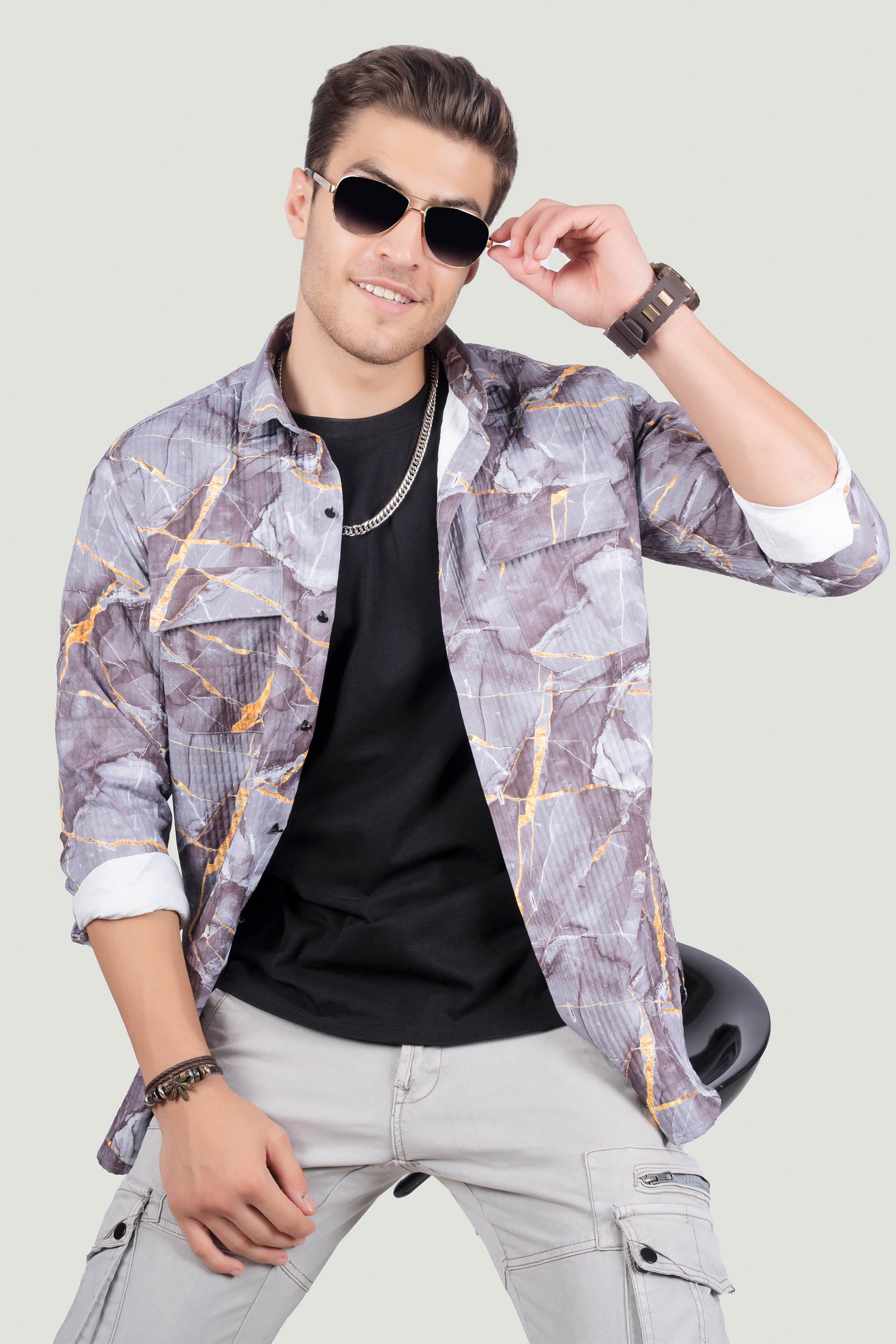 radiant-double-pocket-gennaro-brown-overshirt-printed-shirt