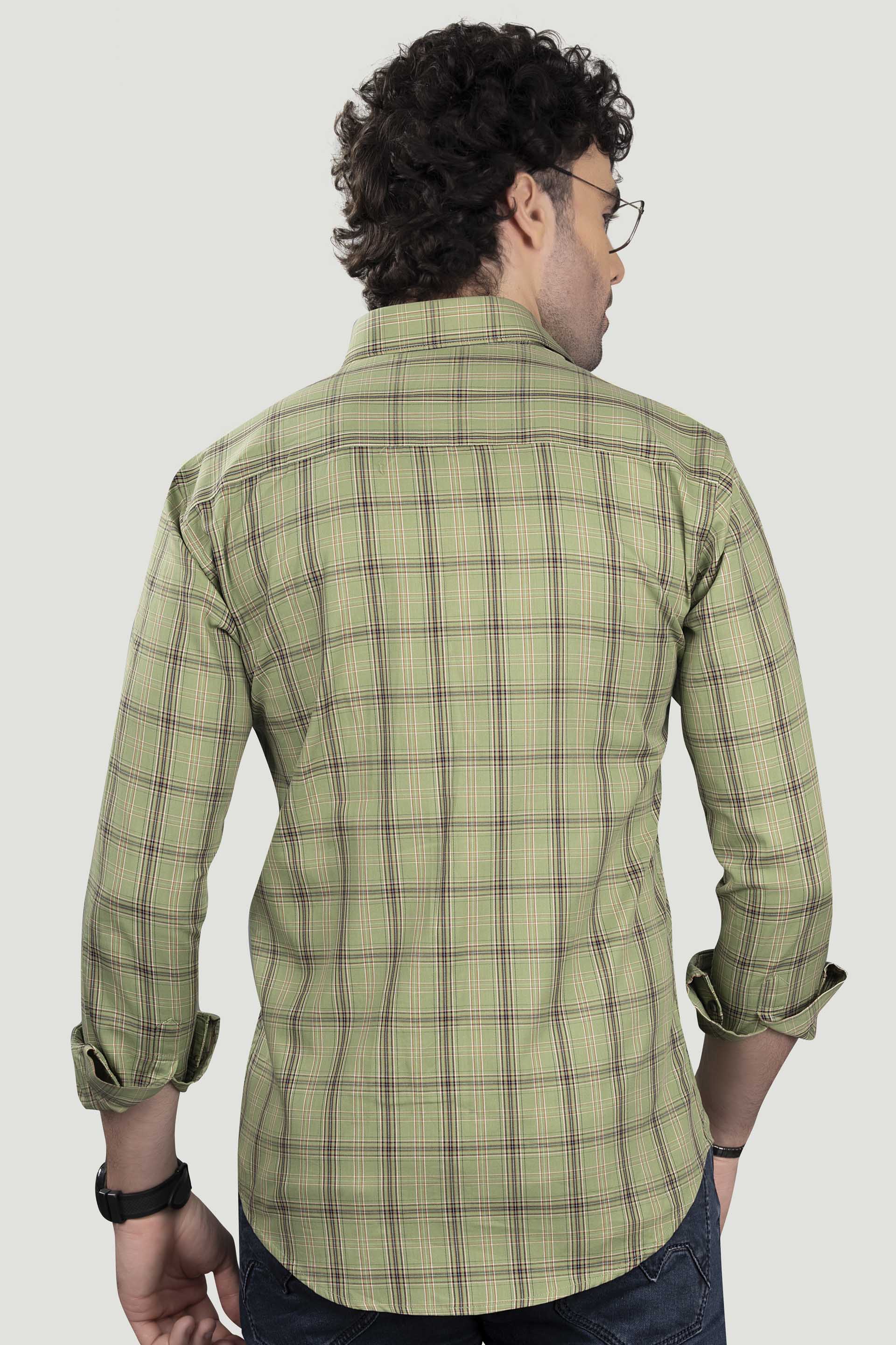 radiant-demid-light-green-cotton-check-shirt