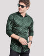 Rasmus Green Floral Digital Printed Shirt