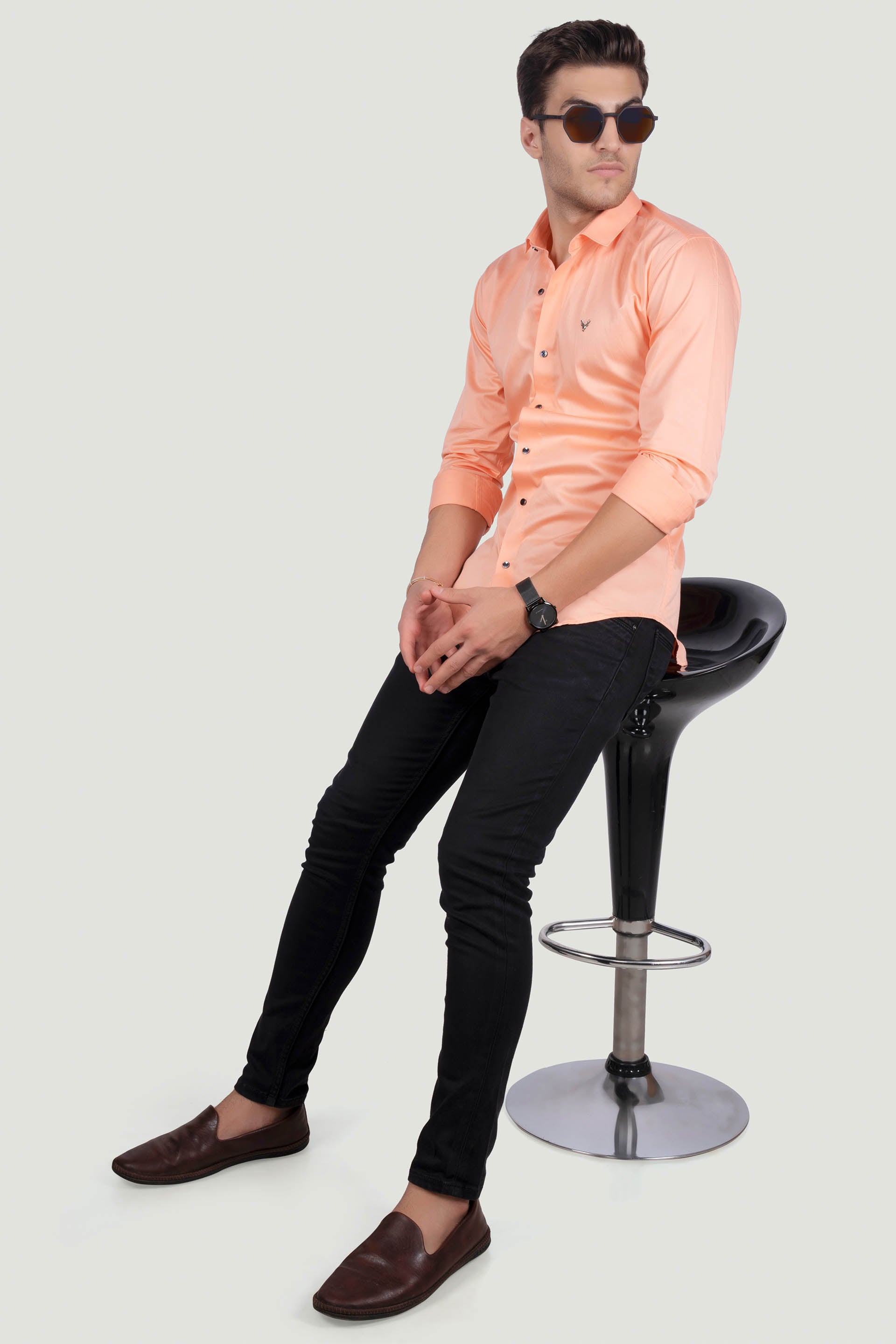 refined-giuliano-orange-solid-shirt