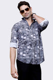 refined-kristian-dark-gray-print-velvet-shirt