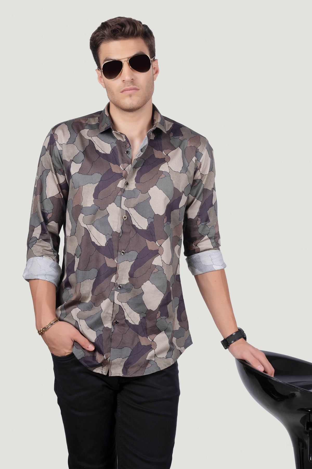 sebastiano-brown-abstract-printed-shirt