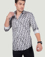 SILVANO WHITE ABSTRACT PRINTED SHIRT