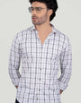 Sebastian White Cotton Check Shirt