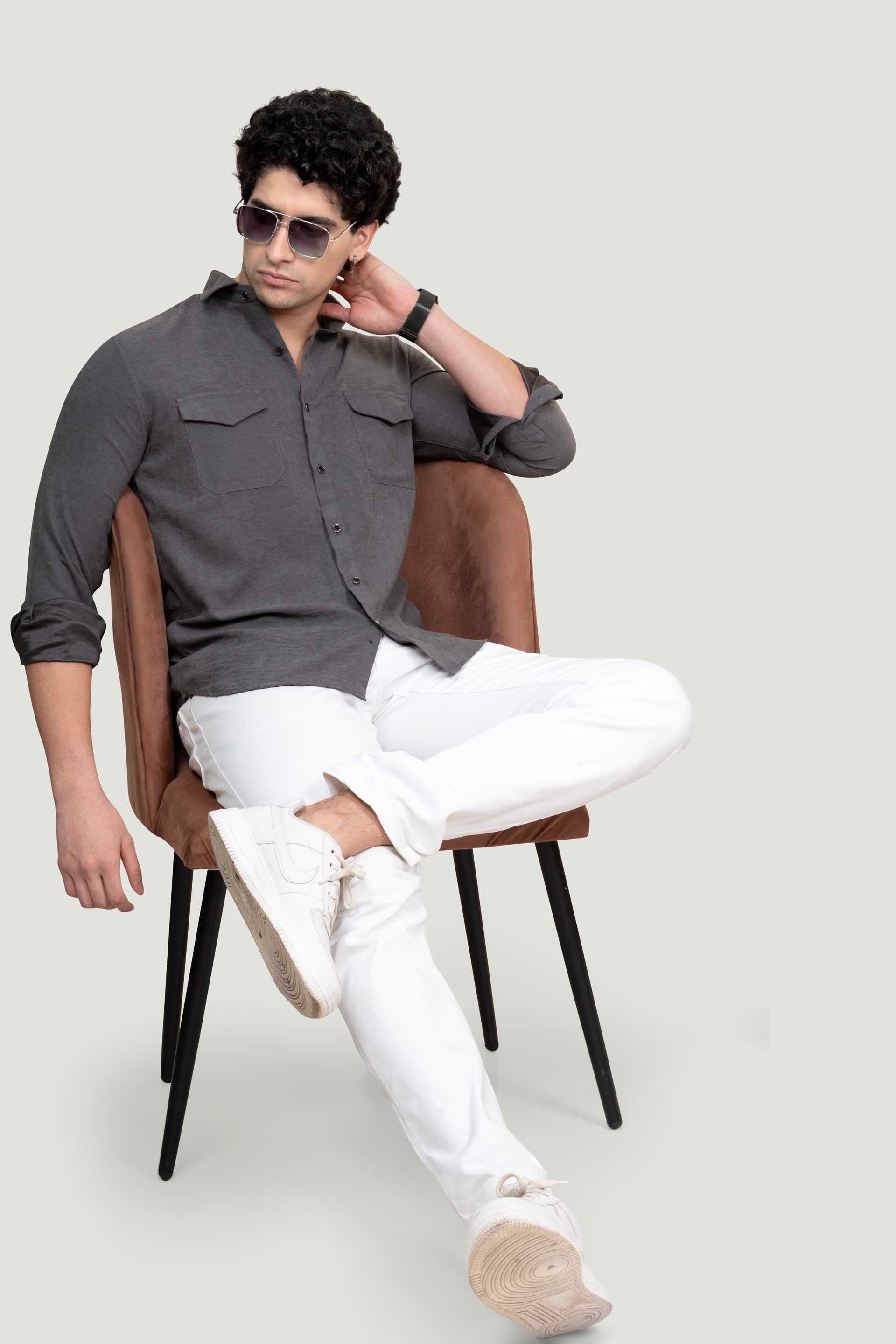 silky-double-pocket-lucas-grey-solid-shirt