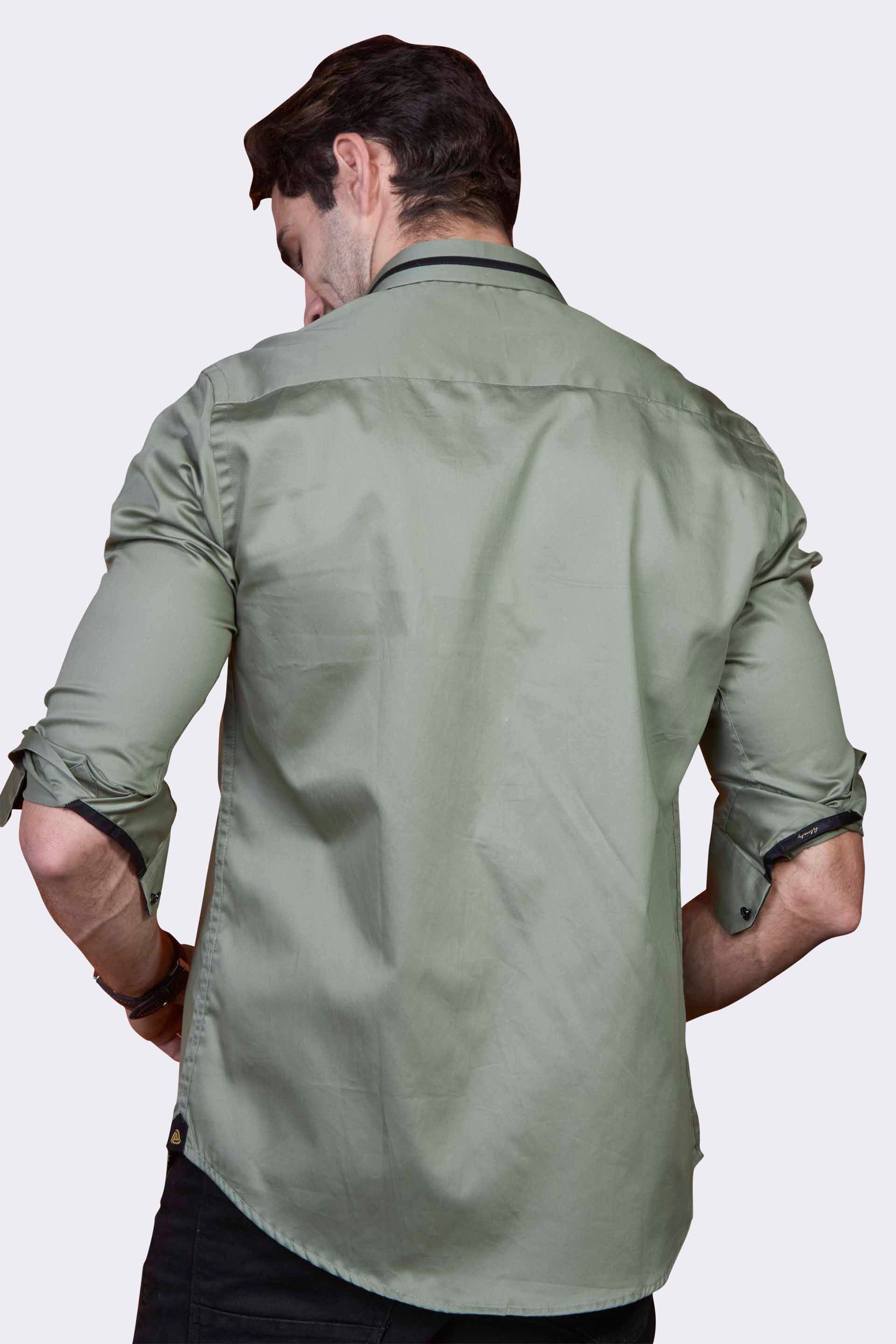 silky-forest-bottle-green-solid-trim-party-wear-shirt