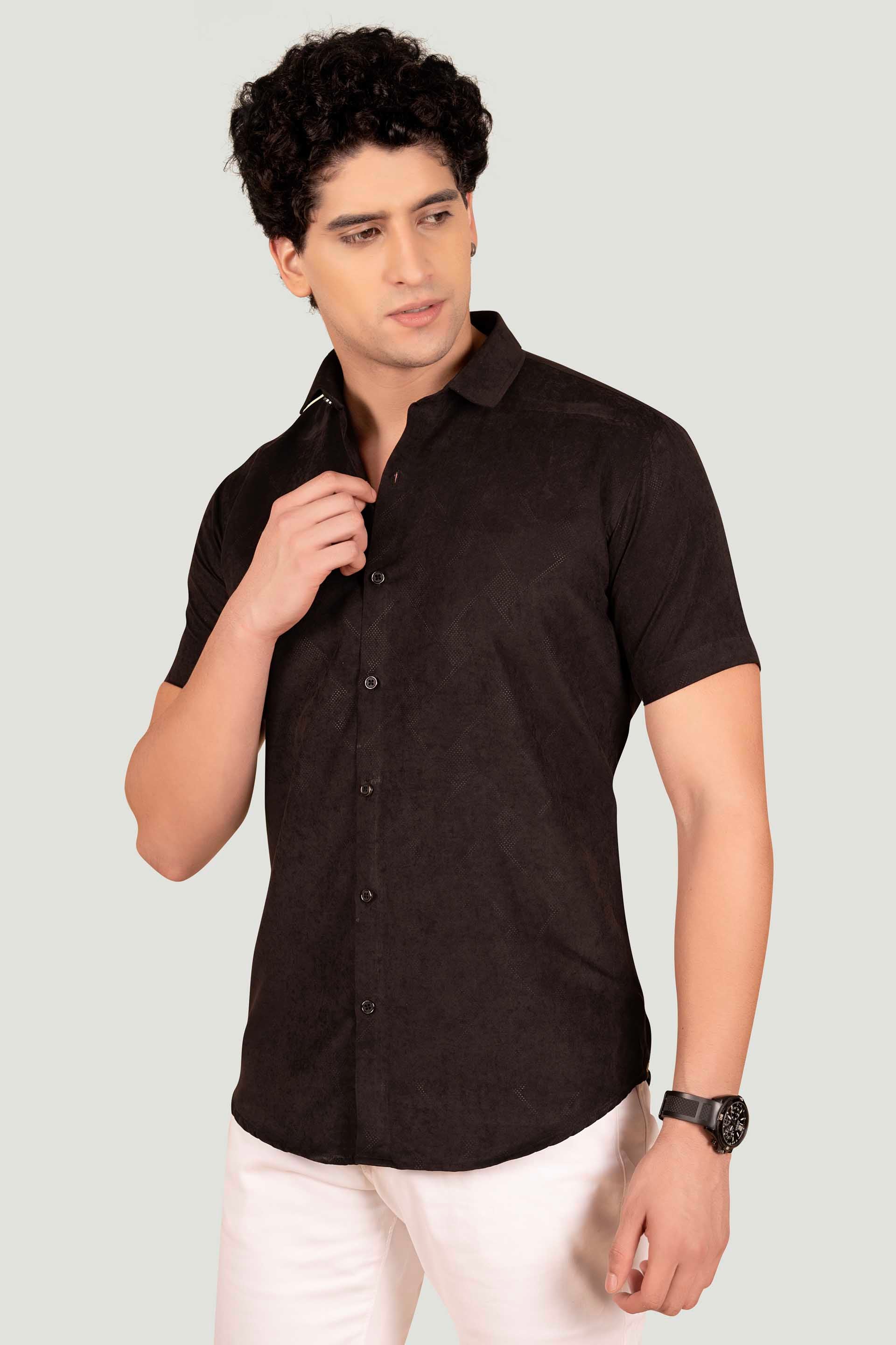 silky-oliver-black-textured-solid-shirt