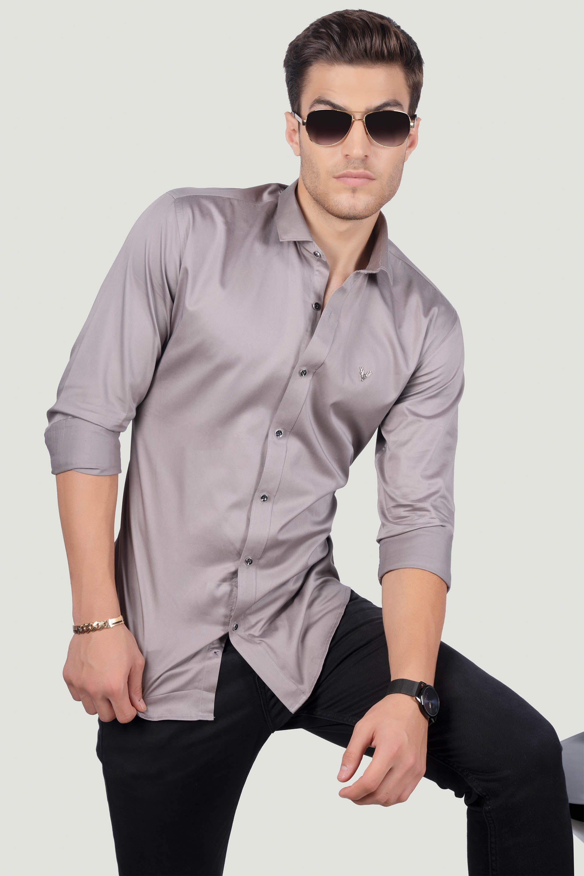 smart-italo-dark-grey-solid-shirt