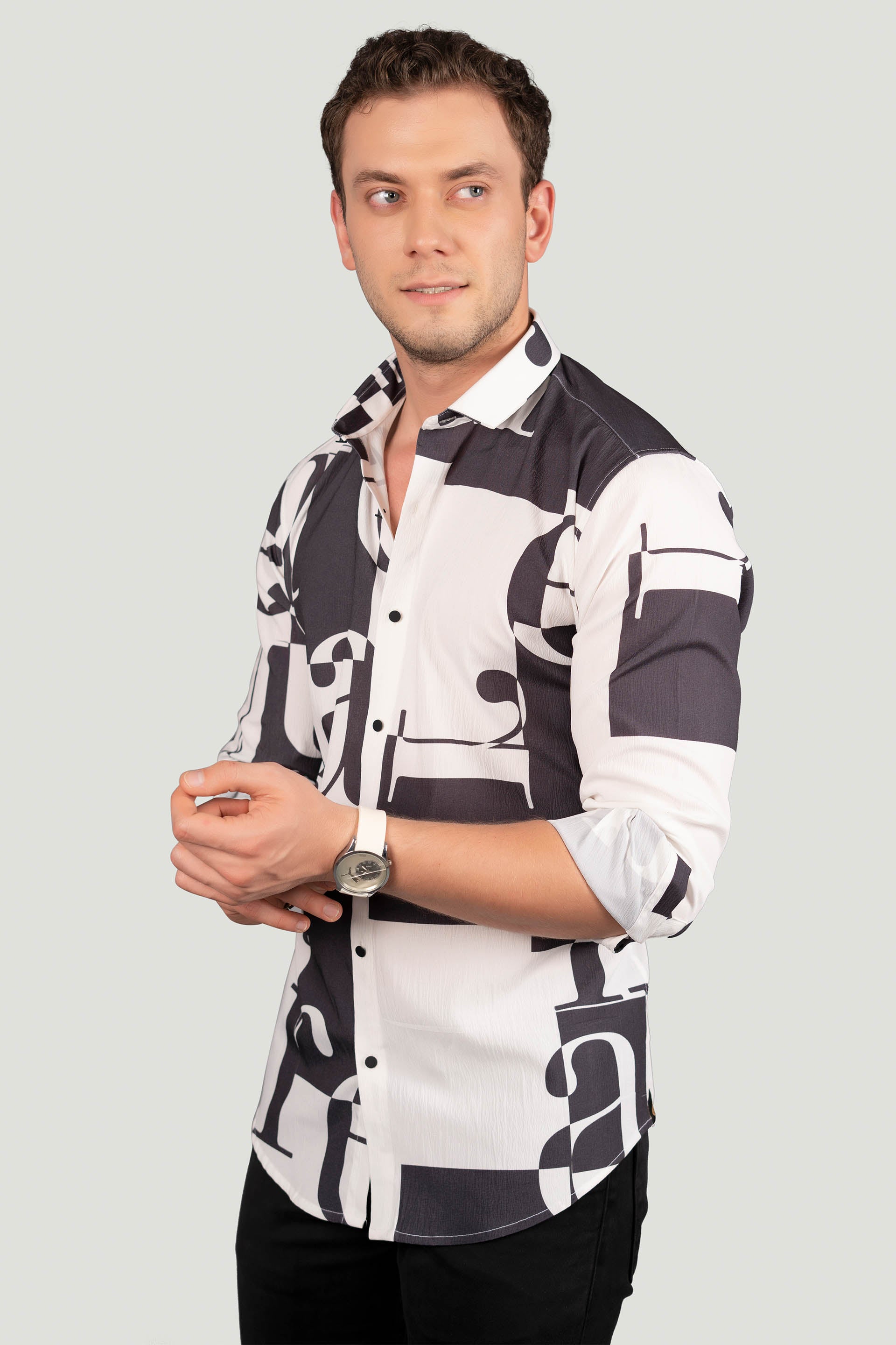 smart-leighton-black-minimilastic-printed-shirt