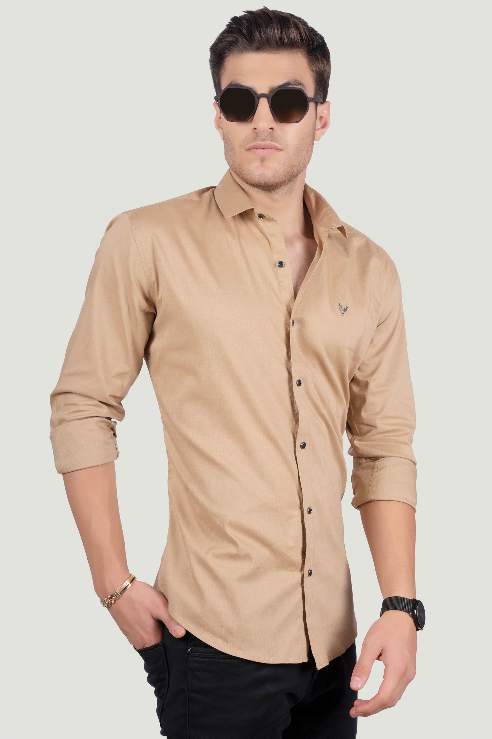 smart-manfredi-beige-solid-shirt
