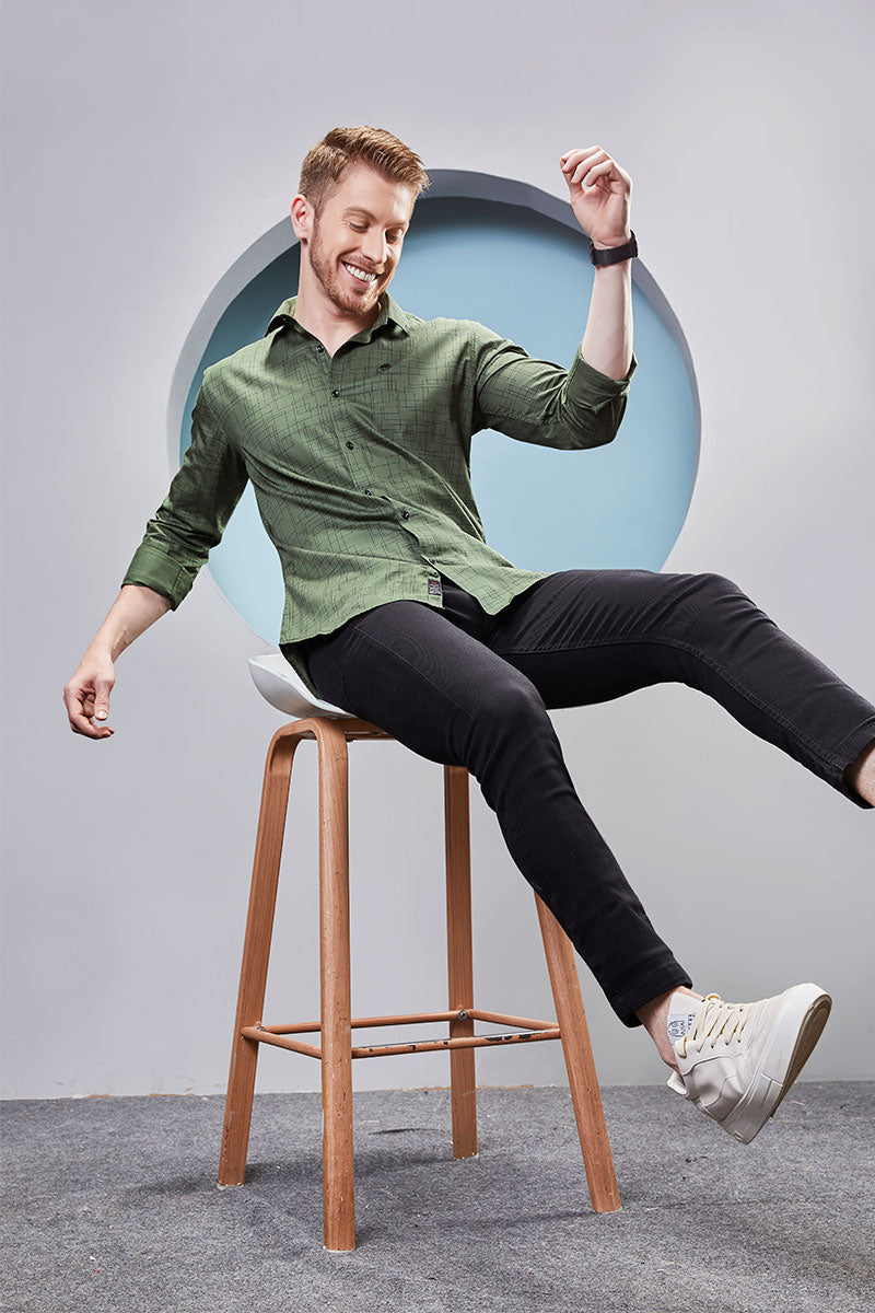 smart-marlon-green-geometric-printed-shirt
