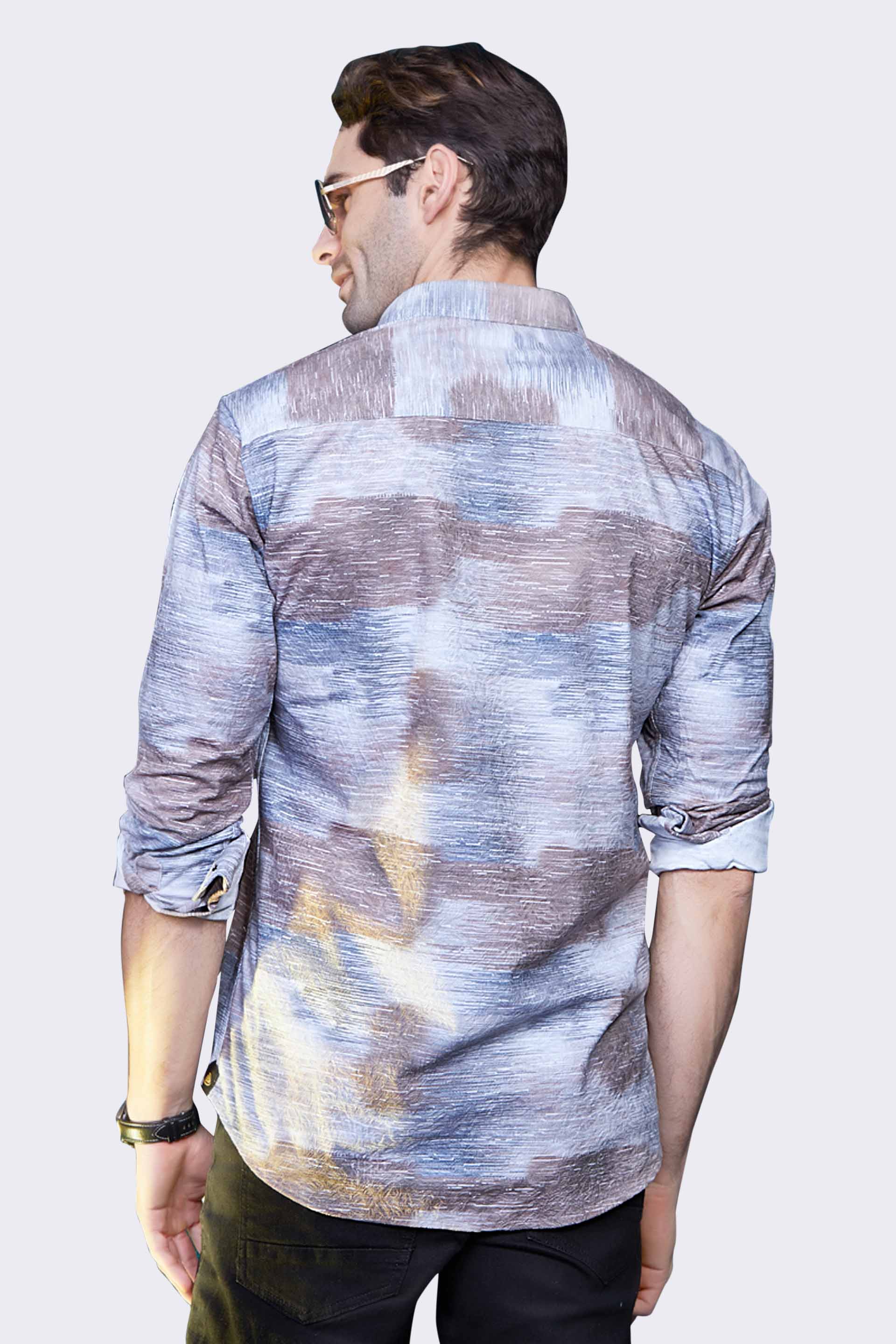 smart-osman-gray-print-velvet-shirt