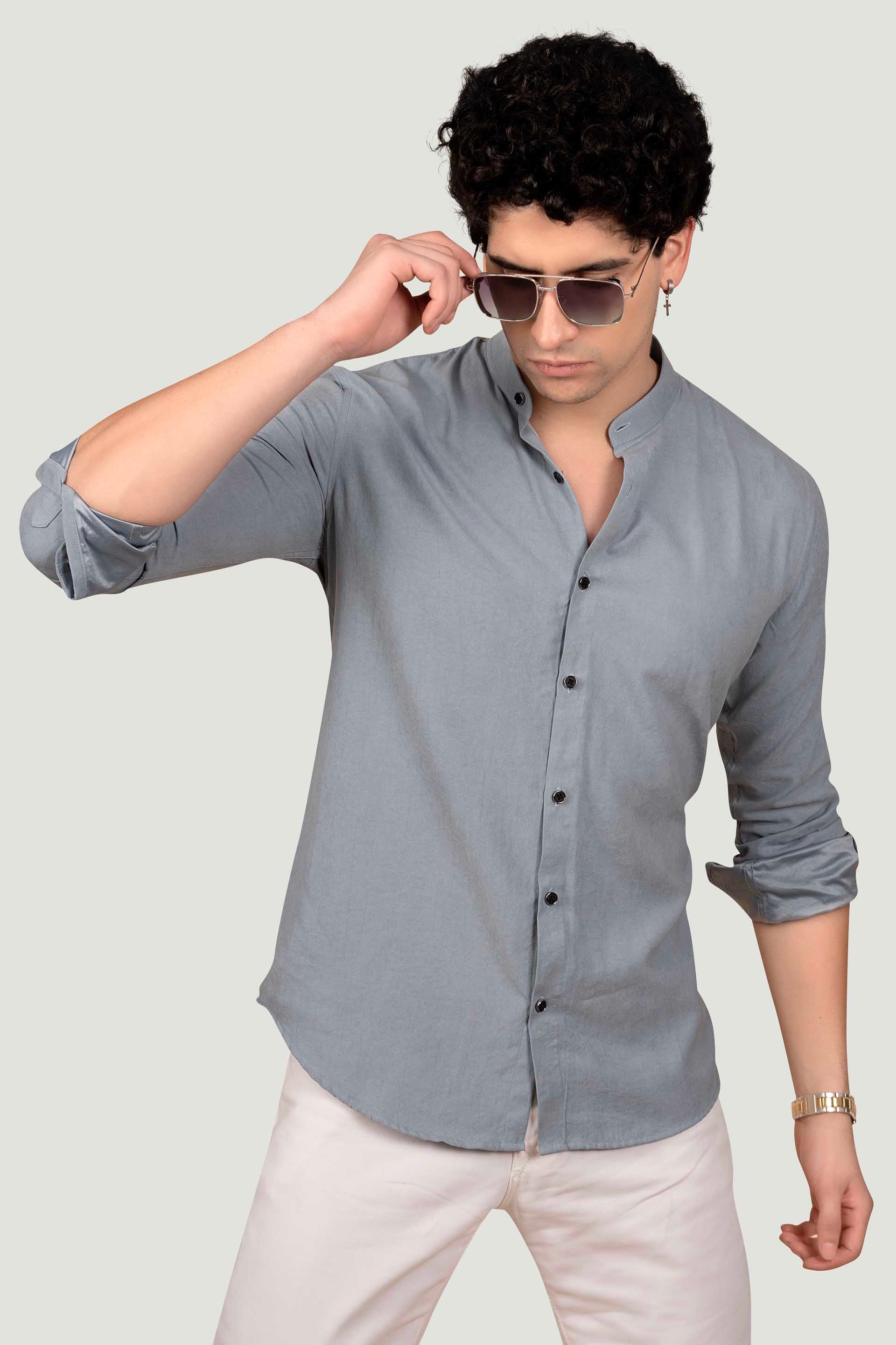 smart-riley-grey-solid-shirt