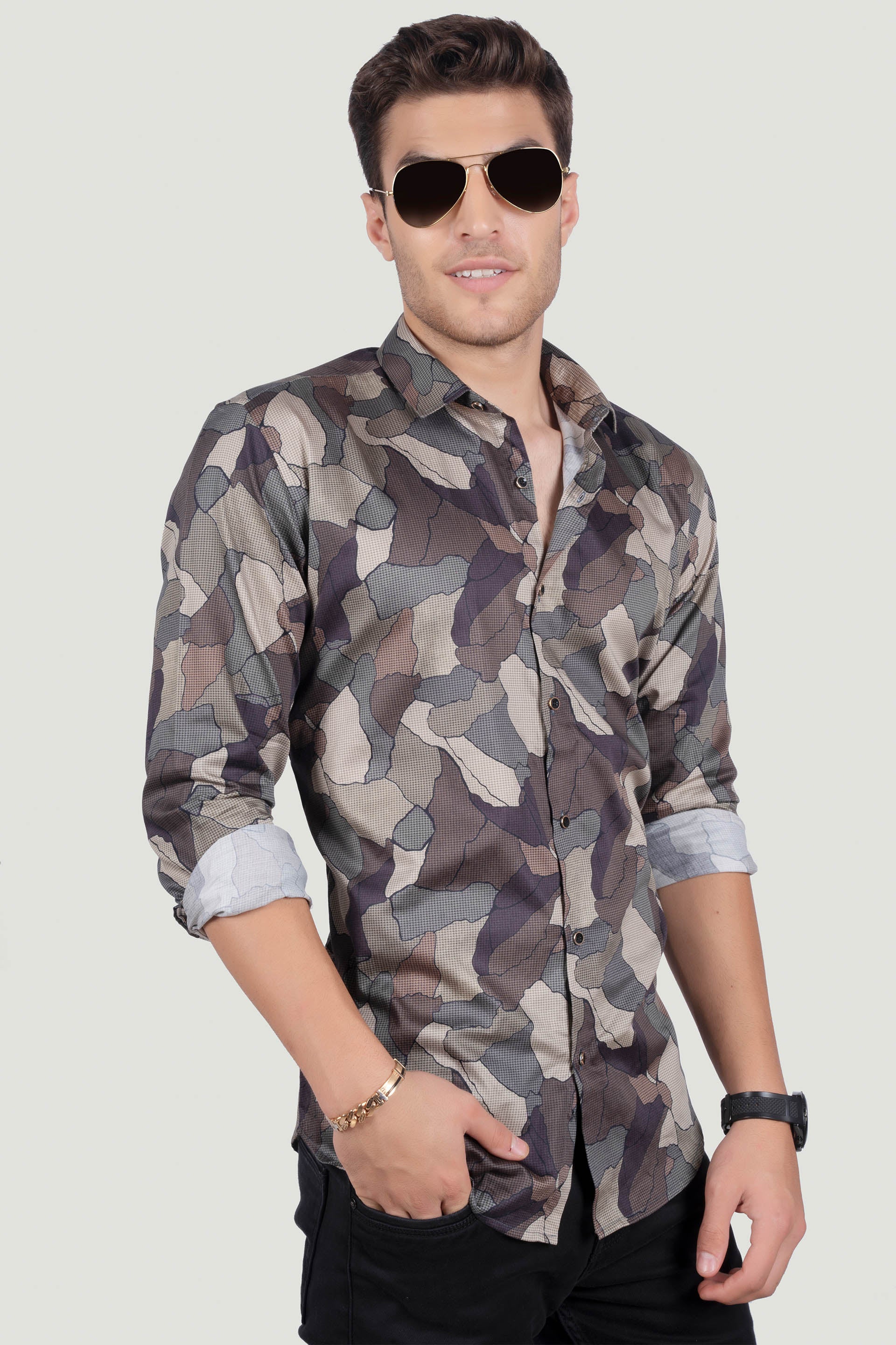 smart-sebastiano-brown-abstract-printed-shirt