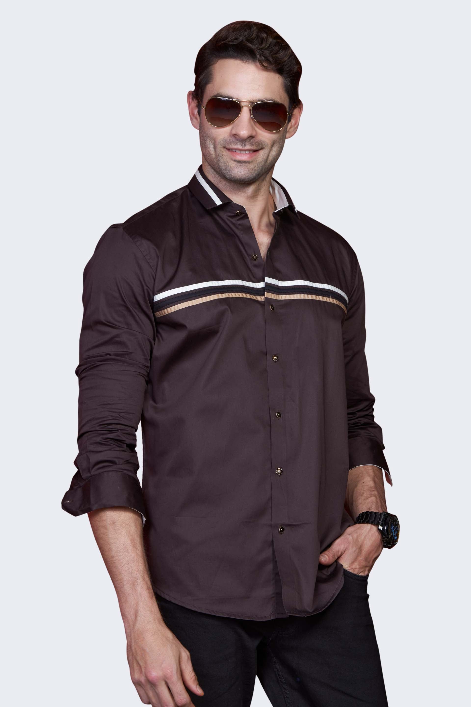 smooth-brown-pattern-collar-party-wear-shirt