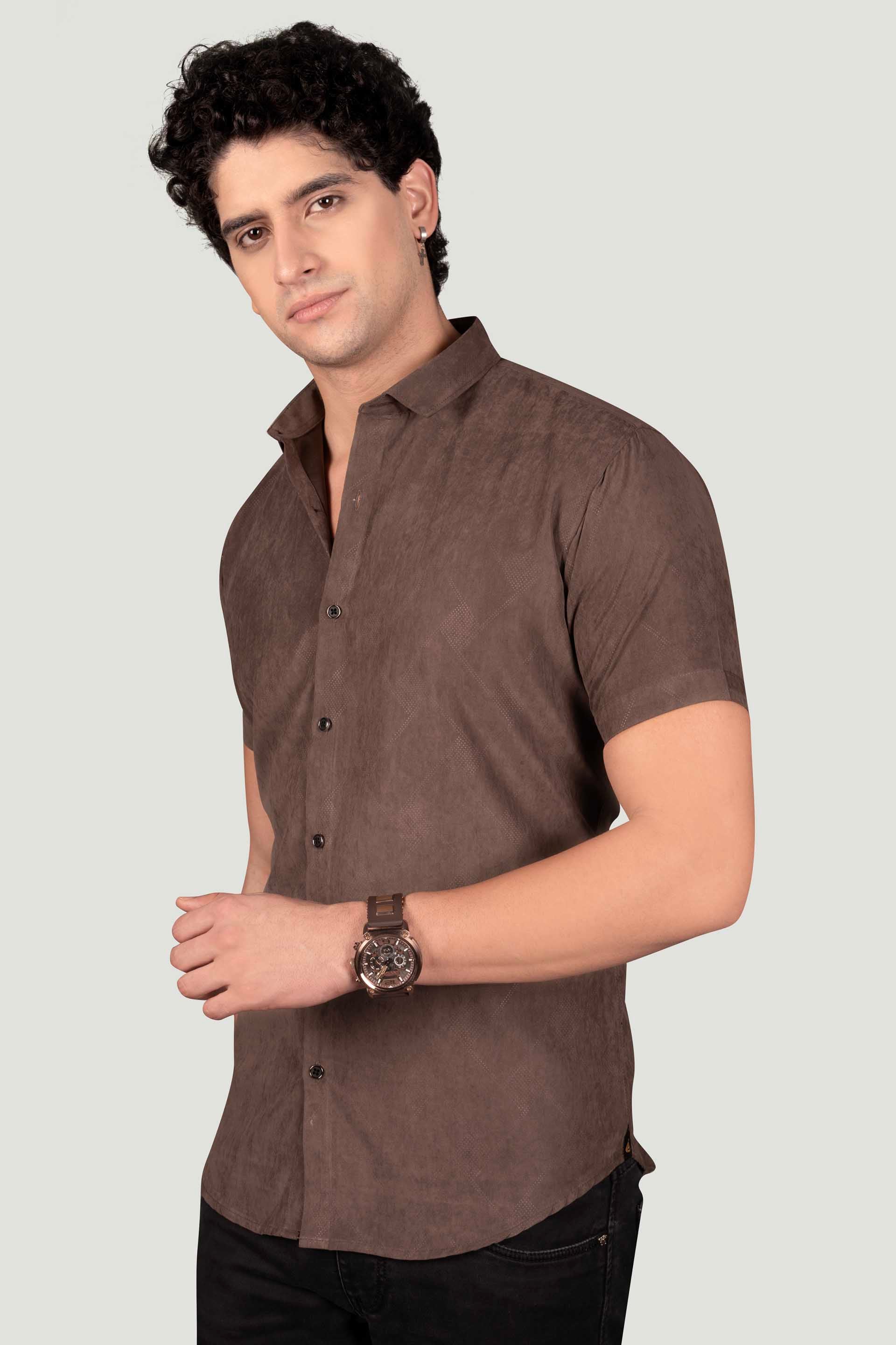 smooth-carter-brown-textured-solid-shirt